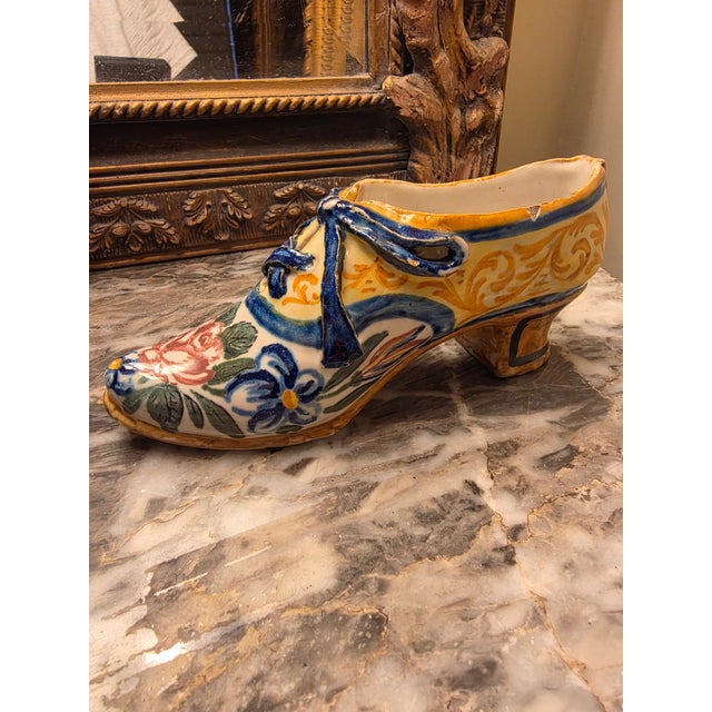 Ceramic French Faience Tin Glazed Shoe For Sale - Image 7 of 11