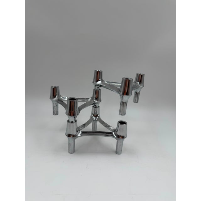 Mid-Century Modern Mid-Century Modern Candleholders in Metal from Stoff Nagel, 1950s, Set of 3 For Sale - Image 3 of 14