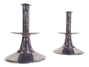English Silver Candlesticks, 1670s, Set of 2