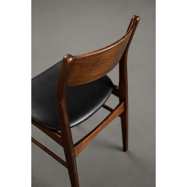 Mid-Century Scandinavian Modern Dining Chairs in Beech and Rosewood, 1960s, Set of 4 For Sale - Image 4 of 18