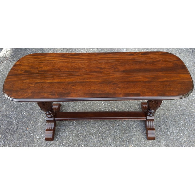 Refinished St John Jacobean Style Walnut Library Console Table, Circa 1920s For Sale In Washington DC - Image 6 of 10