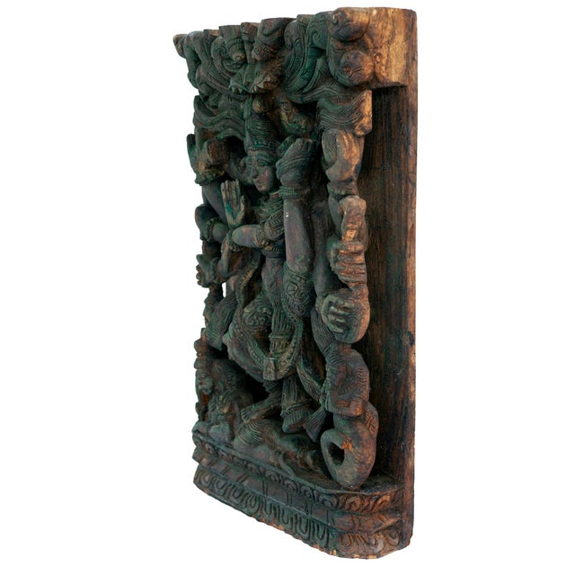 Indian Vintage Hindu WoodCarving India For Sale - Image 3 of 7