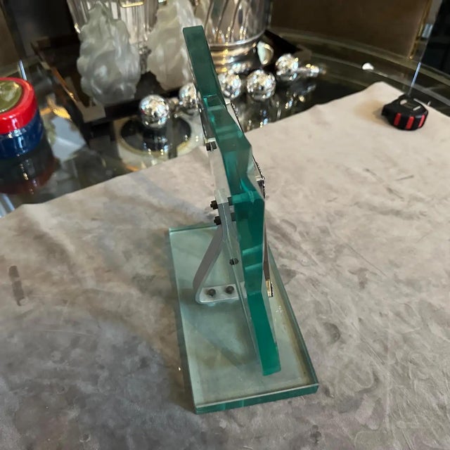 Bright Green 1950s Fontana Arte Style Mid-Century Modern Verde NIlo Glass Picture Frame For Sale - Image 8 of 11