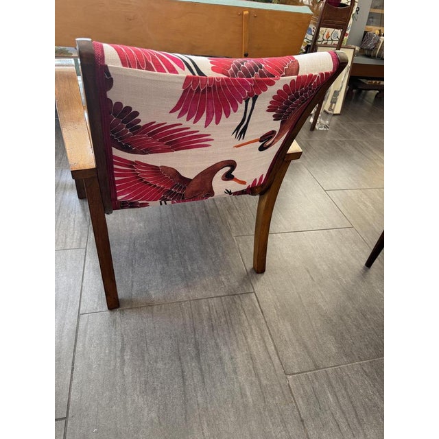 Vintage Armchair in Brown and Fuchsia, 1930s For Sale - Image 3 of 10