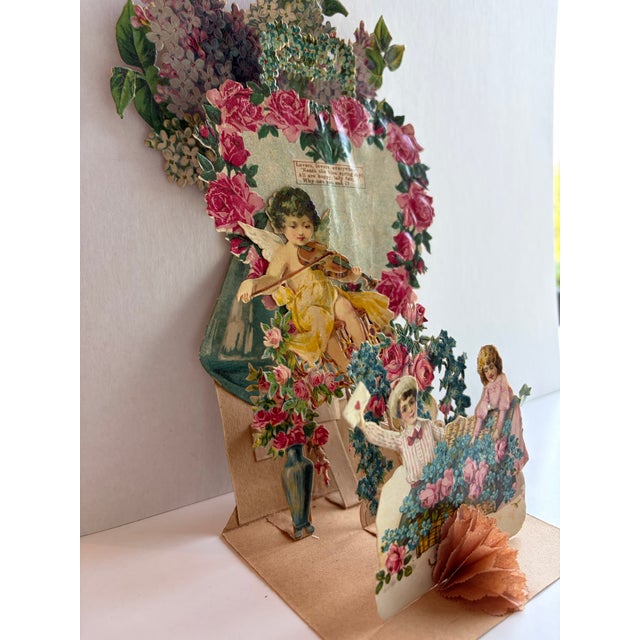 An exceptional antique German three-dimensional honeycomb Valentine easel card dating to approximately 1905–1915. Richly...