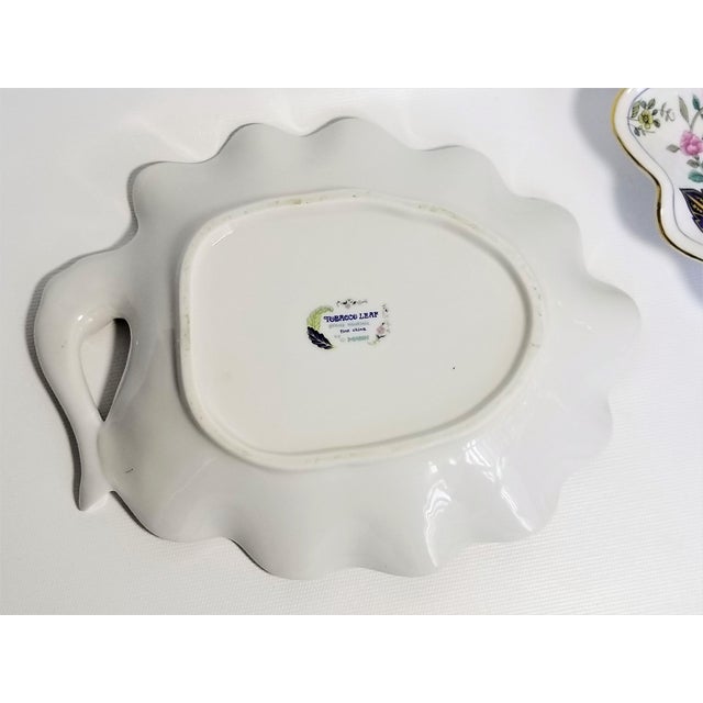 Trays Pair Chinese Tobacco Leaf Porcelain For Sale - Image 11 of 12