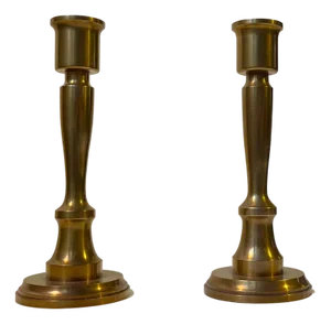 Mid-Century Scandinavian Candlesticks in Bronze by Th. P., 1970s, Set of 2
