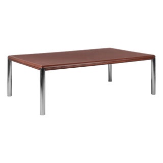 Custom Knoll Monumental Dining Table in Mahogany & Chrome For Sale
