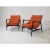 Mid-Century Modern Orange Chenille Lounge Chairs - A Pair For Sale - Image 4 of 4