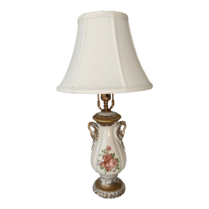 Vintage Pink and Gold Wild Rose Lamp