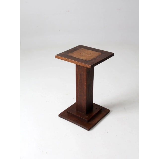 Wood Antique Mission Style Plant Stand End Table For Sale - Image 7 of 10