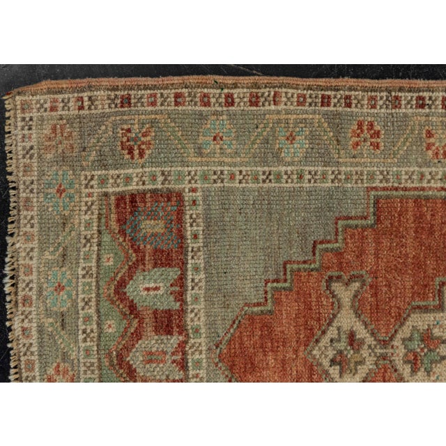 Early 21st Century Turkish Mini Rug Oriental Hand Knotted Vintage Rug 1'10" x 3'9" #21250 For Sale - Image 5 of 8