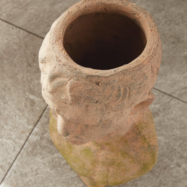 Early 21st Century Weathered Garden Male Bust Planter For Sale - Image 5 of 13