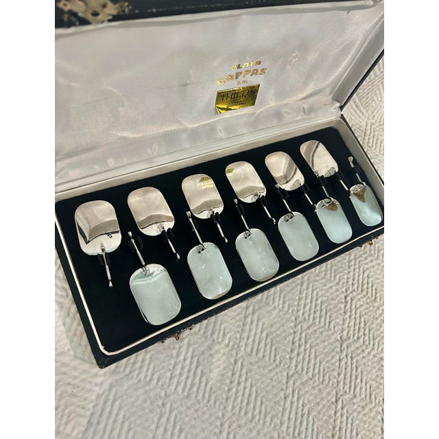 Vintage Plata Lappas Argentina Modernist Silver Plate Knife Rests, Set of 12 in Original Presentation Box For Sale - Image 12 of 12