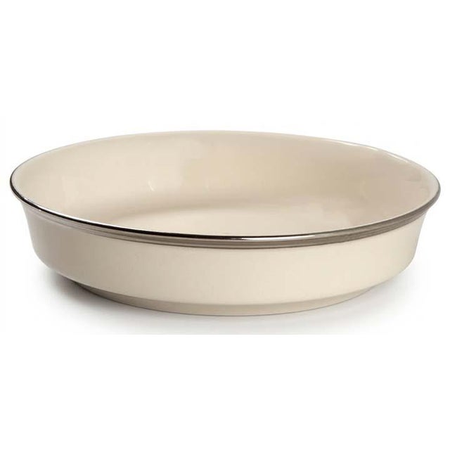 A curated, matching set of 8 vintage fine china coupe soup/pasta bowls by Lenox in the timeless "Solitaire" pattern...