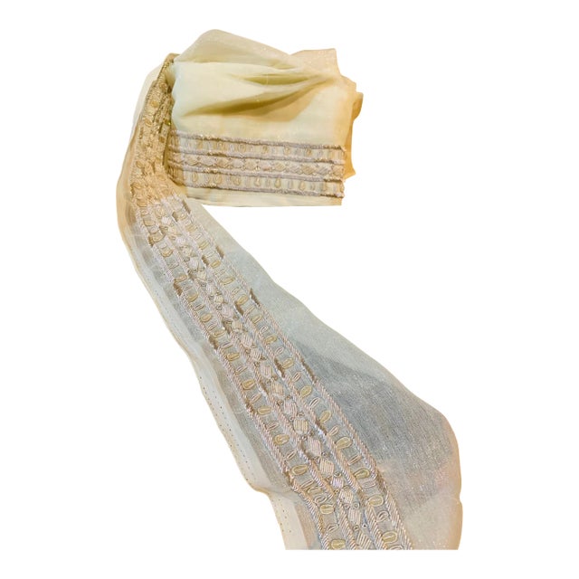 Antique Hand Beaded Trim From India. 4.58 Yards For Sale