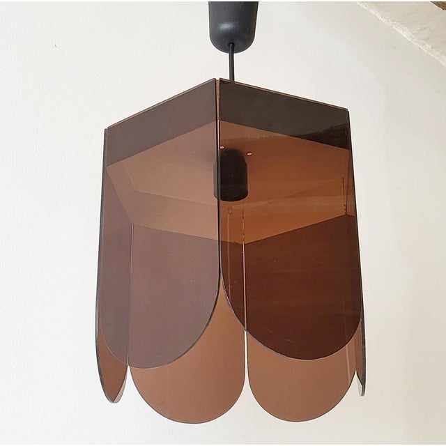 Space Age Pendant Light in Acrylic Glass & Steel, 1960s For Sale - Image 10 of 11