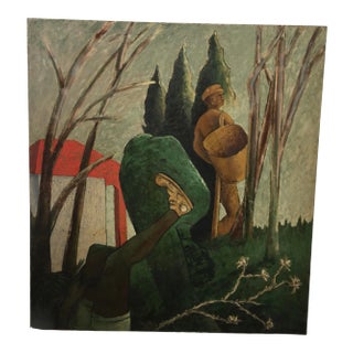 1990s Expressionist Figurative Mixed-Media Painting by Gidon Bendor For Sale