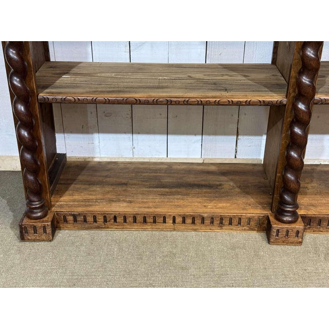 Antique Oak and Fir Wood-Paneled Bookcase, 1900s For Sale - Image 6 of 18