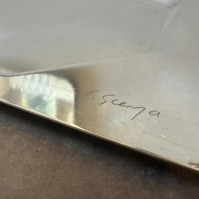 Metal 1980s Carlo Scarpa for Cleto Munari Silver Plated Square Tray For Sale - Image 7 of 10