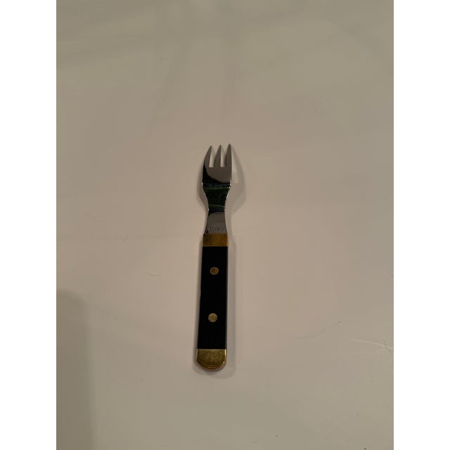 Brass Rare Set of Vintage Swedish Stainless Steel Brass & Wood Flatware For Sale - Image 8 of 15