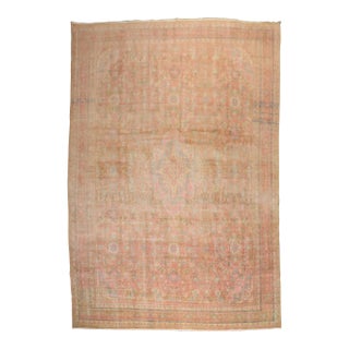 Early 20th Century Pink Accent Antique Persian Bidjar Rug - 8'7" x 12'10" For Sale