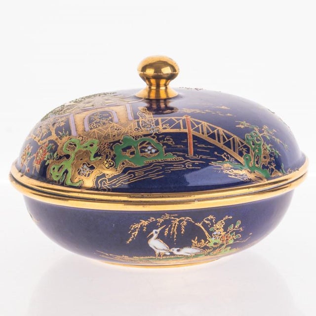 Chinese Pagoda Pattern Enamel and Porcelain Lidded Bowl from Carlton Ware For Sale - Image 6 of 6