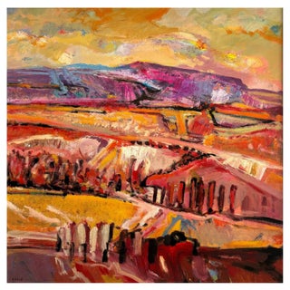 Jean Krillé, Landscape No. 98, Oil on Masonite, 1989 For Sale
