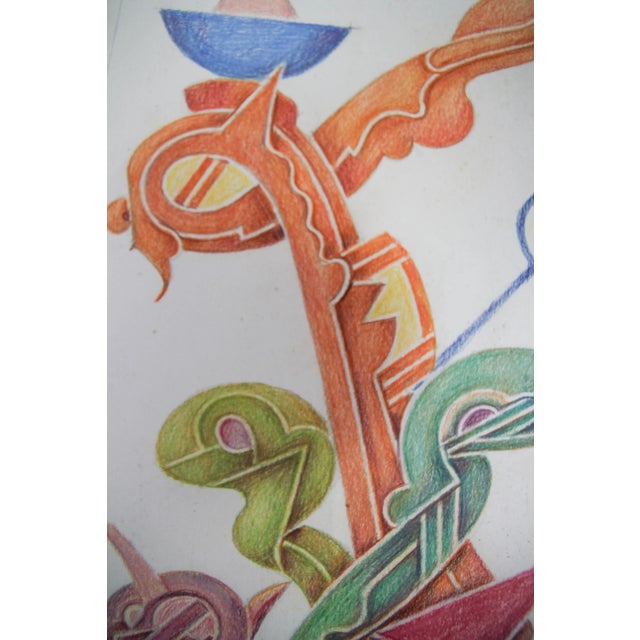 Blue Fritz Klee, Abstract Composition, 1952, Drawing For Sale - Image 8 of 15