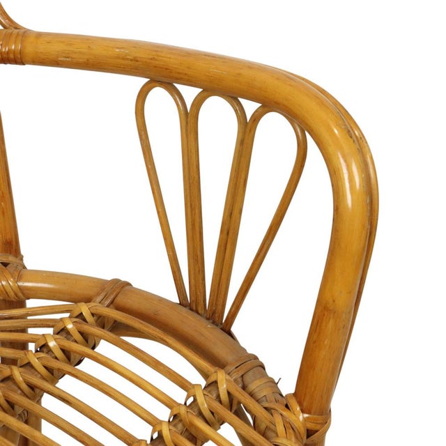 Vintage Rattan Chair Armchair, 1970s For Sale - Image 10 of 11