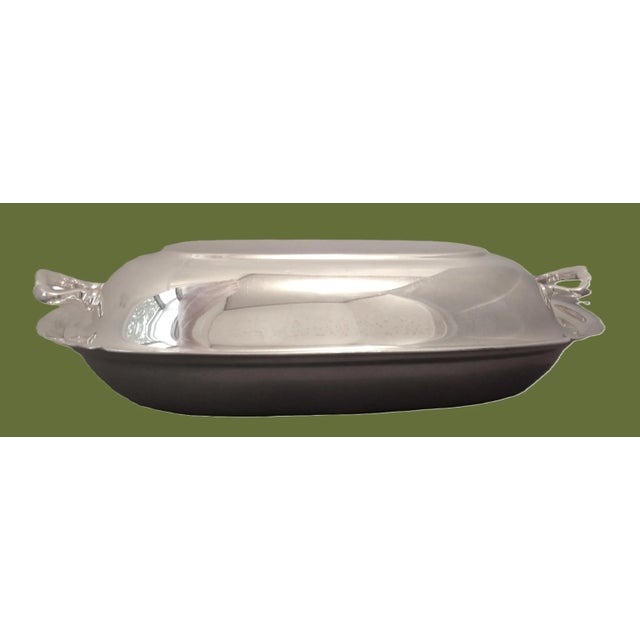 Reed & Barton Reed & Barton Silver Plate Mayflower 5001 Covered Casserole Dish / Vegetable Bowl / Serving Dish, Circa 1950 For Sale - Image 4 of 11