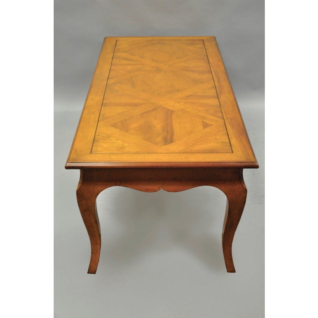 Vintage Country French Louis XV Provincial Solid Wood Parquetry Inlay