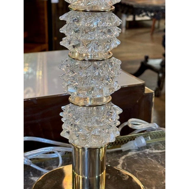 Pair of Rostri Murano Glass Lamps For Sale - Image 4 of 7