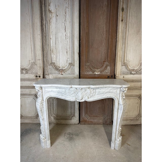 French White Marble Fireplace, 1880 For Sale - Image 15 of 17