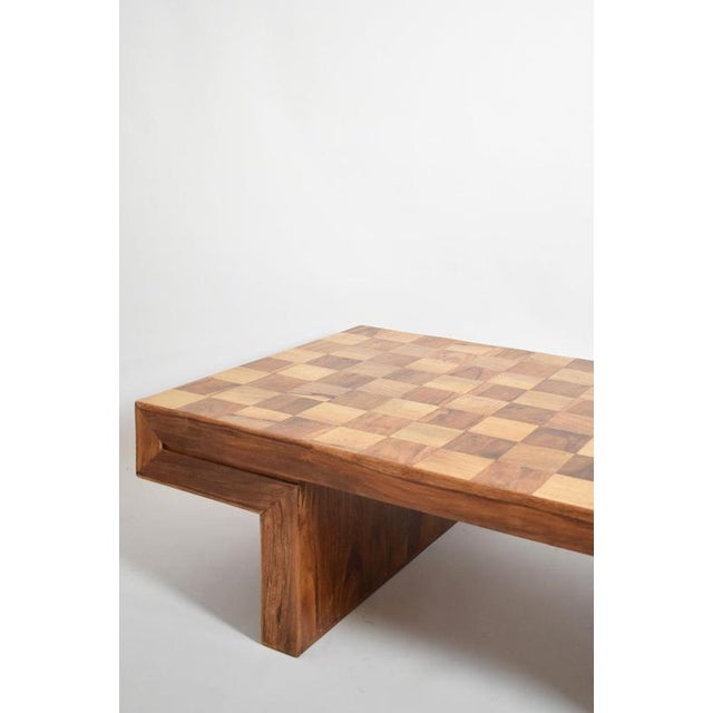 1960s Vintage Chessboard Wooden Coffee Table, 1960s For Sale - Image 5 of 6