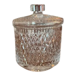 Early 19th Century Patterned Heavy Cut Crystal Biscuit Barrel