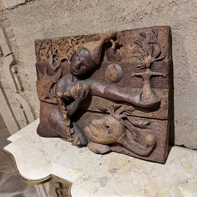 Mid 20th Century Midcentury Relief Wall Art Ceramic Pottery Sculpture For Sale - Image 5 of 12
