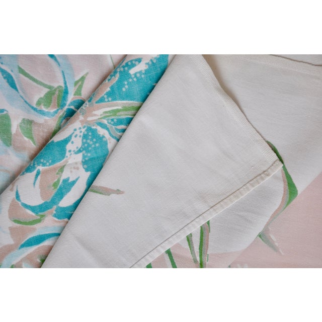 Mid-Century Modern Vintage Cotton Printed Tablecloth For Sale - Image 3 of 5