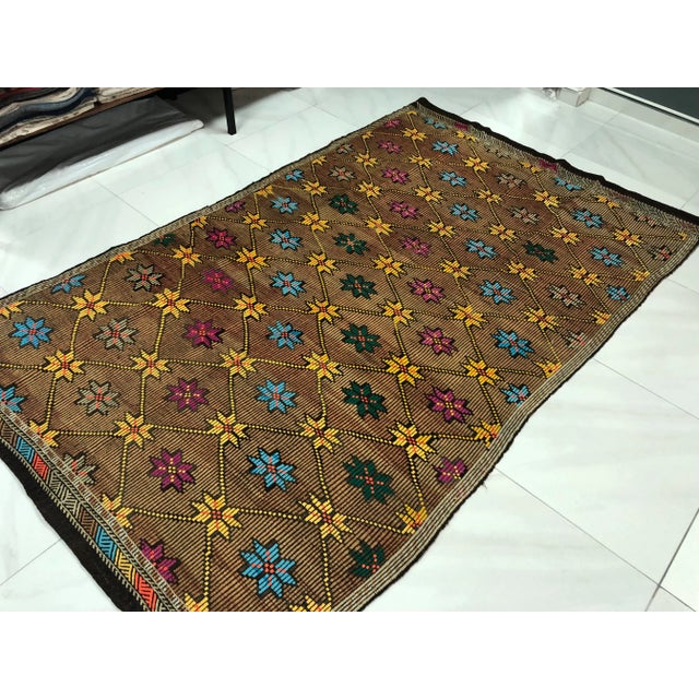 1960s Vintage Turkish Handmade Kilim Rug - 5′2″ × 8′6″ For Sale - Image 9 of 11