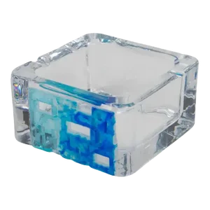 Daum Crystal and Blue Pate de Verre Cigar Ashtray Bowl Catchall