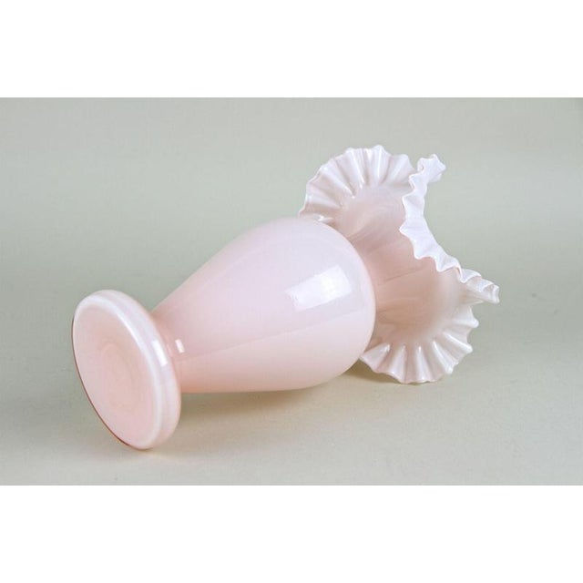 20th Century Art Nouveau Pink Glass Vase with Frilly Edge, Austria, 1900 For Sale - Image 12 of 15