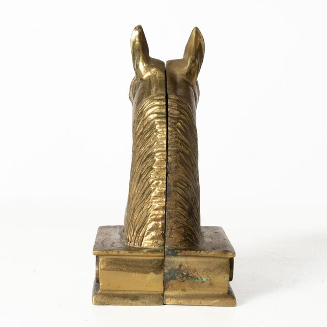 Postmodern Brass Virginia Metalcrafters Horse Bookends 1950's For Sale - Image 3 of 9