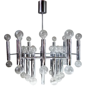 Large Chandelier in Chrome from Sciolari, 1960s