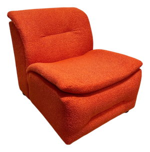 Modular Sofa in Orange Bouclé, 1980s, Set of 4