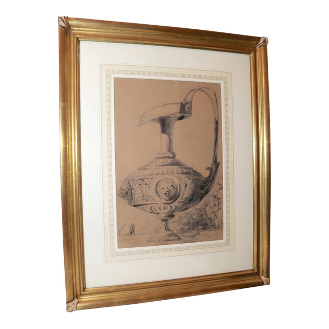 Antique Original 18th Century Figural Garniture Ornamental Urn Planter Painting For Sale