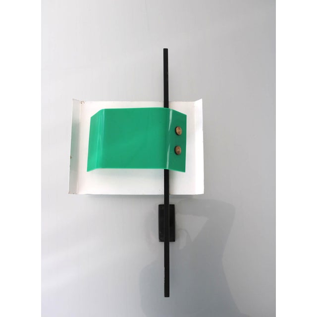 Black Wall Lamp in Metal & Brass from Stilnovo, Italy, 1950s For Sale - Image 8 of 18