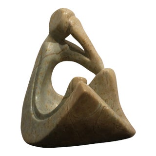 "Thinking Figure of a Woman" Contemporary Marble Sculpture For Sale
