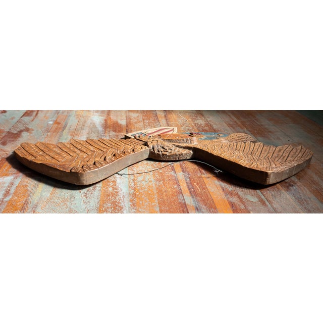 1960s Mid-Century Folk Art Carved Bellamy Style Patriotic Eagle, Signed For Sale - Image 5 of 12