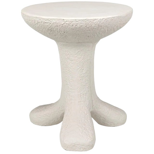 NOIR Laramy Side Table, White Fiber Cement For Sale