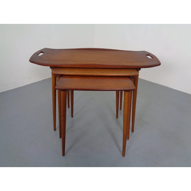 Wood Danish Teak Nesting Tables by Jens Quistgaard for Nissen, 1960s, Set of 3 For Sale - Image 7 of 18